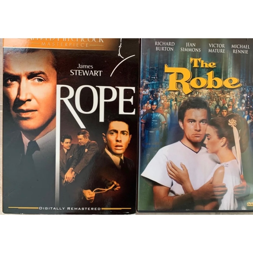 ROPE/THE ROBE (Alfred Hitchcock, Jimmy Stewart, Richard Burton)